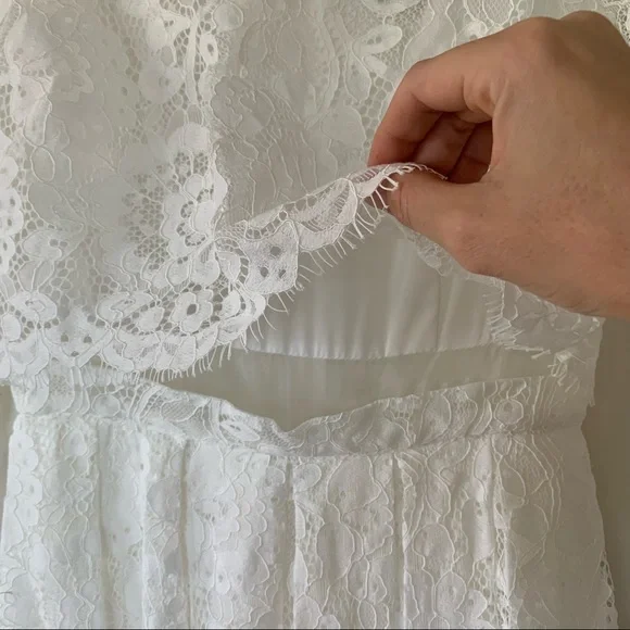 ASOS BRIDAL EDITION Grace Lace Long Sleeve Crop Top Maxi Wedding Dress - Picture 10 of 16